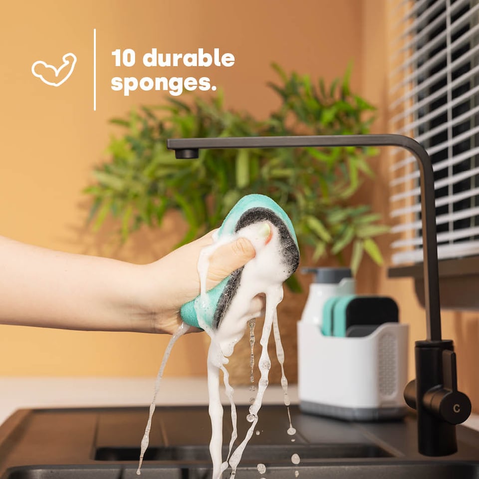 image 1 of Dish Buddy Sponge with Holder Pack of 10