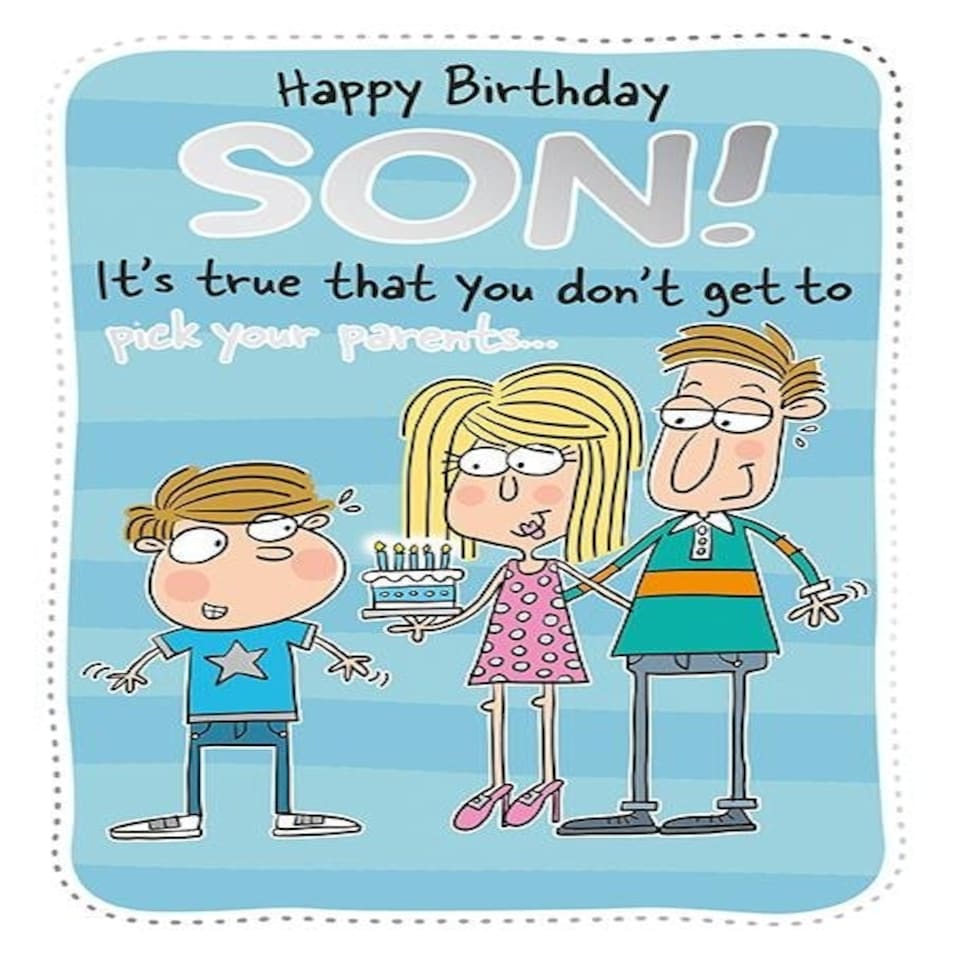 Words 'n' Wishes Traditional Son Birthday Card, Birthday Card for Son, Multi-Coloured, 23.5 x 16.5 cms