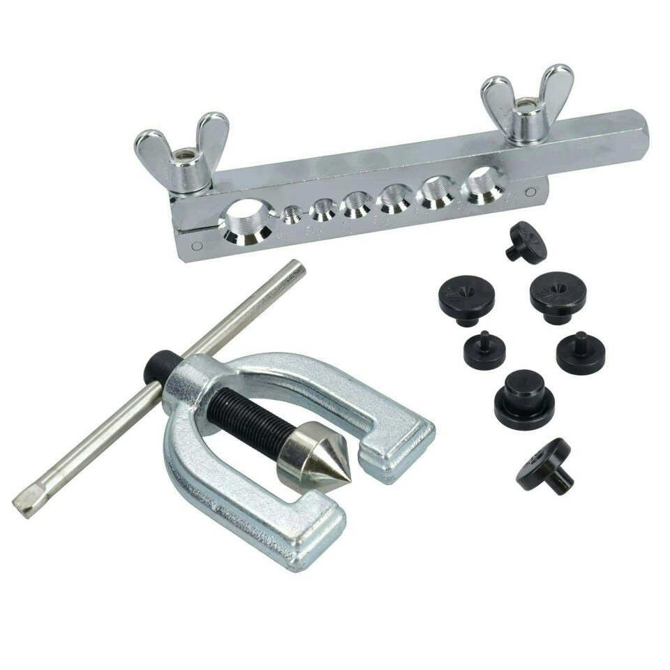 image 1 of Brake Pipe Flaring Tool Kit Brake Repair Single + Double Flare 3/16in - 5/8in 9pc