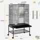 image 3 of Yaheetech 134.5 cm Tall Large Parrot Cage Rolling Metal Birdcage Black