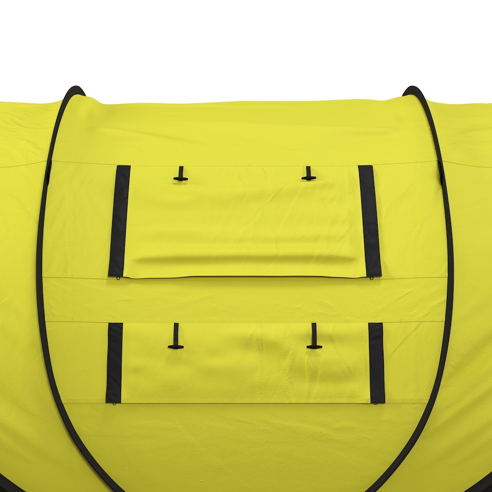 image 1 of Outsunny Camping Tent Dome Pop-up Tent with Windows for 4 Person Yellow