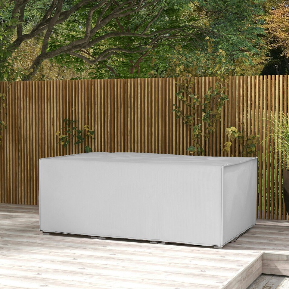 image 1 of Outsunny 205x145x70cm UV Rain Protective Cover For Garden Patio Rattan Furniture Grey | 210 x140 x80 cm
