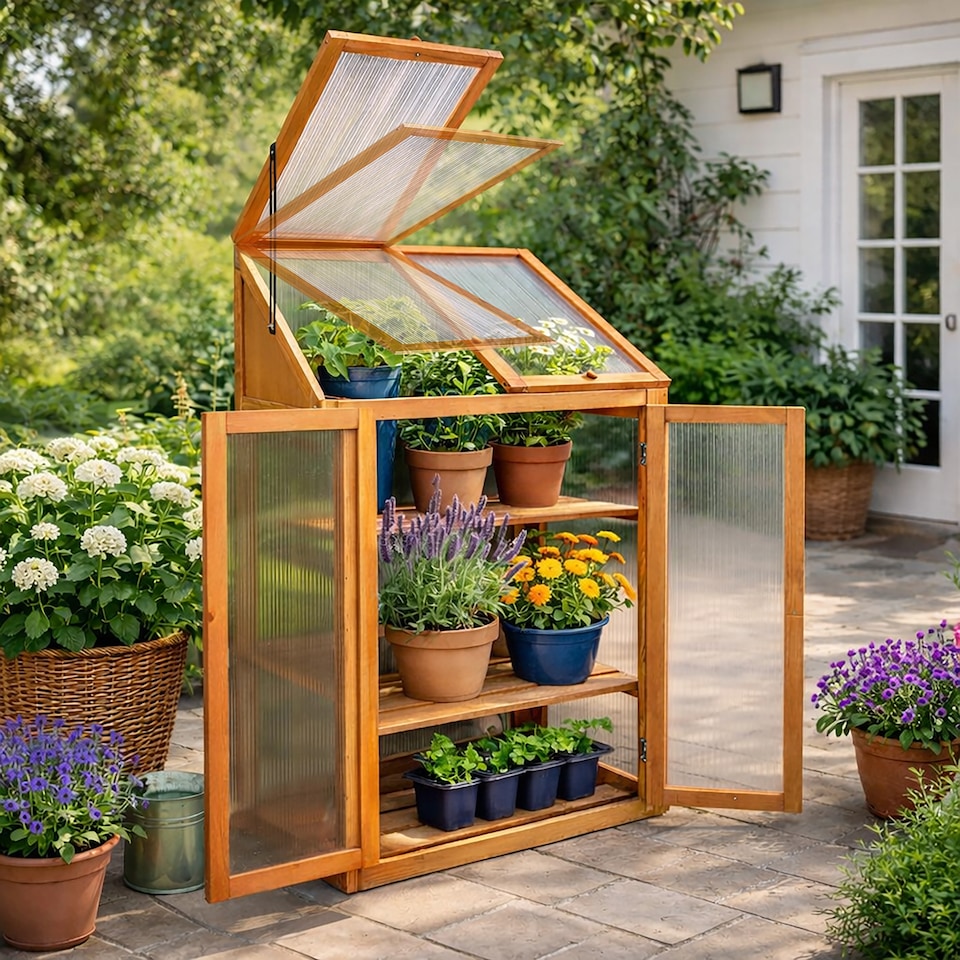 image 1 of Marco Paul Wooden Cold Frame Greenhouse