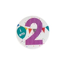 I Am 2 Today Small Badge 6cm