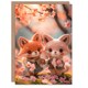 image 1 of Cute Felt Foxes Couple Cry Blossom Flower Picking Her Birthday Card