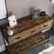image 2 of Vida Designs Brooklyn 2 Drawer Console Table With Shelf, Dark Wood
