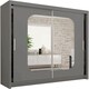 image 1 of Modern Sliding Wardrobe 120/150/180/203cm White/Black/Grey/Oak Grey | 150cm
