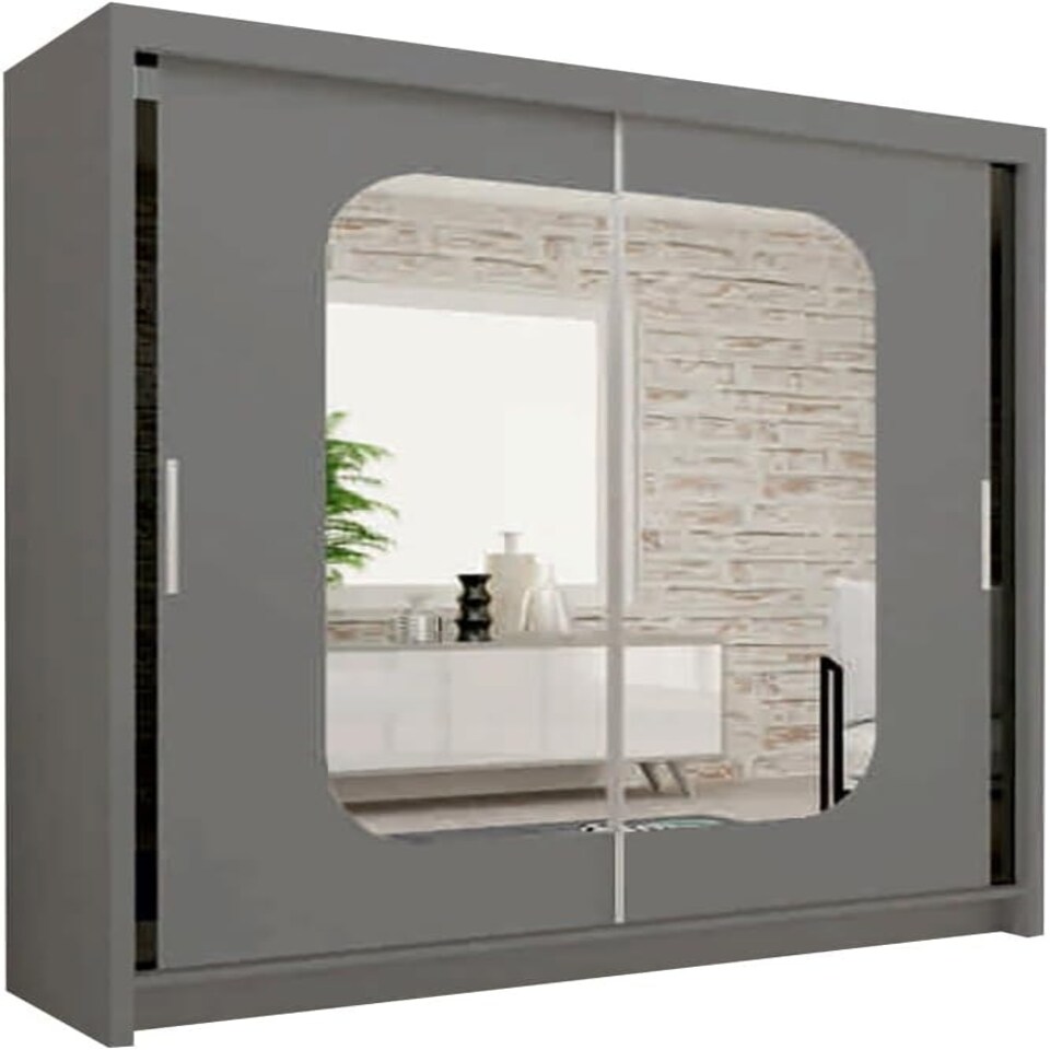 image 1 of Modern Sliding Wardrobe 120/150/180/203cm White/Black/Grey/Oak Grey | 150cm