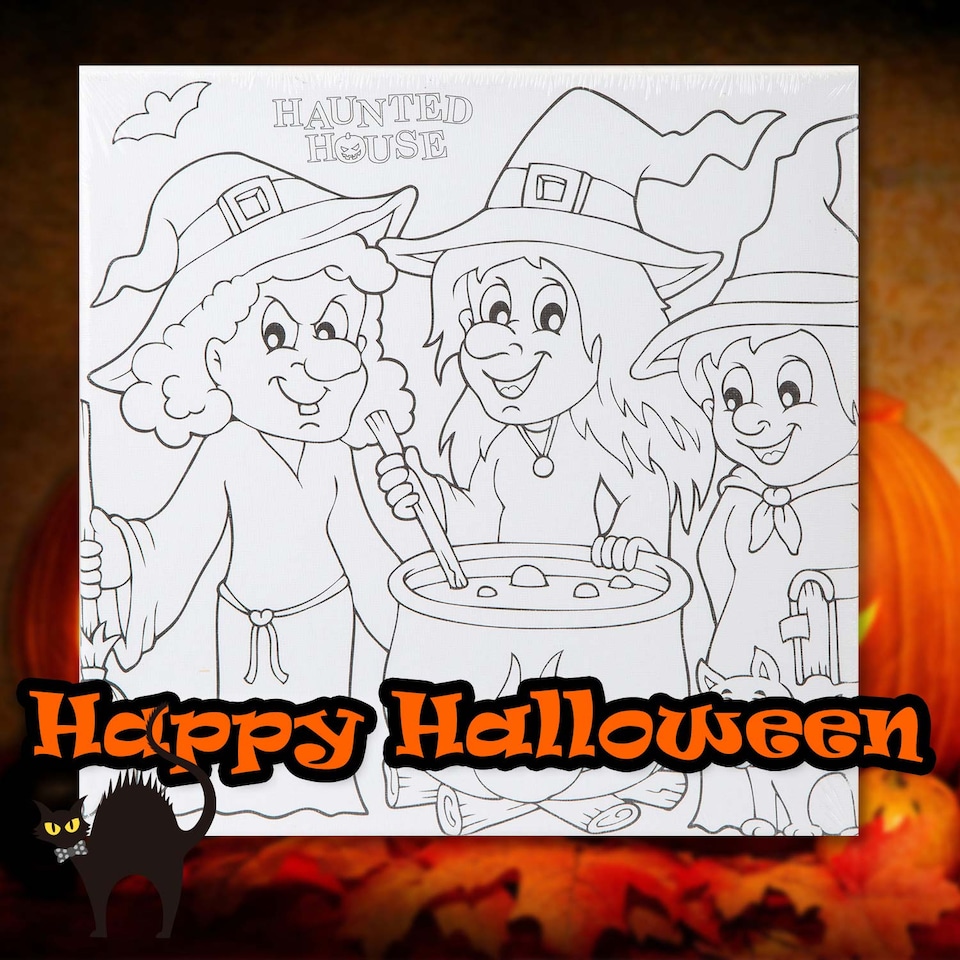 image 1 of vfm-estore Halloween Canvas Craft Accessory - Witch Design, 25cm