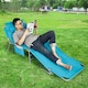 image 8 of SoBuy Sun Lounger Reclining Garden Chair with Pillow and Side Pocket, Turquoise, 76.8x24.8x31.9 inches, 5.69 kg - OGS35-B