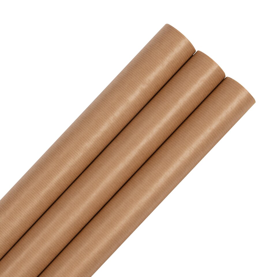 image 1 of Hallmark 9M Kraft Wrapping Paper - 3 X 3M Rolls - Brown