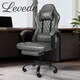 image 9 of Levede Office Desk Chair PU Gaming Recliner Adjustable Height Swivel | Grey | Grey | One Size