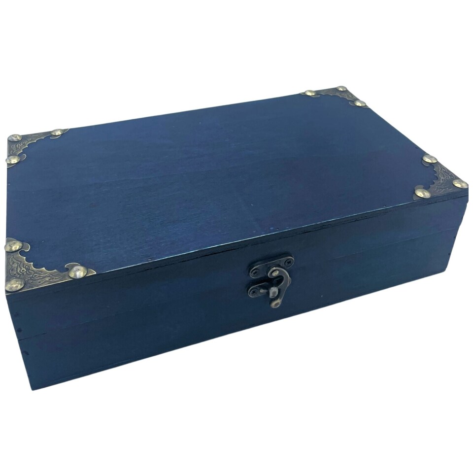 image 1 of Serenityy Vintage-Style Teal Tea and Gift Hamper Box