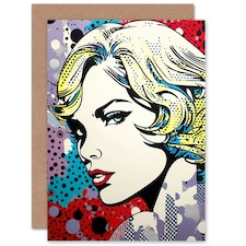 Bond Girl Comic Book Style Polka Dot Birthday Card