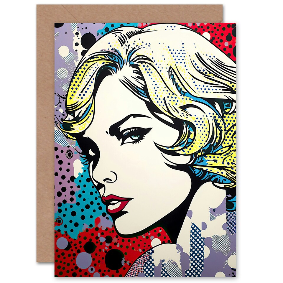 image 1 of Bond Girl Comic Book Style Polka Dot Birthday Card