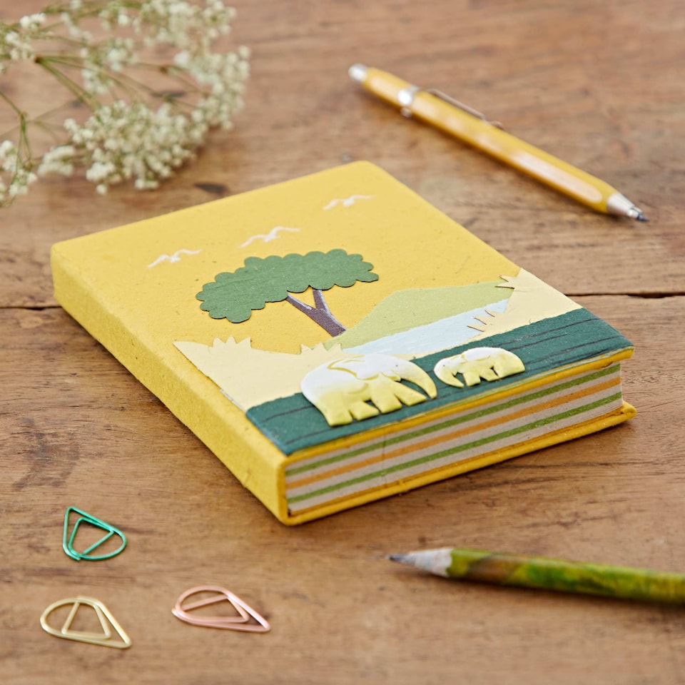image 1 of Medium Colourful Elephant Dung Notebook