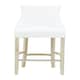 image 2 of Interiors by Premier White Bar Stool with High Back, Velvet Seat Breakfast Bar Chair, Kitchen Stool with Footrest, Chair for Bar