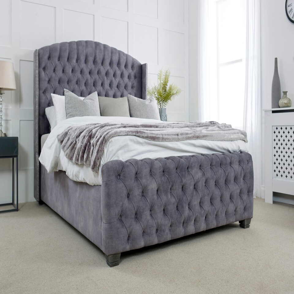 image 1 of Richmond Plush Superking Bed Frame - Grey