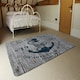 image 3 of Anchor Print on Wood (Rug) Blue | Large: 140x200cm