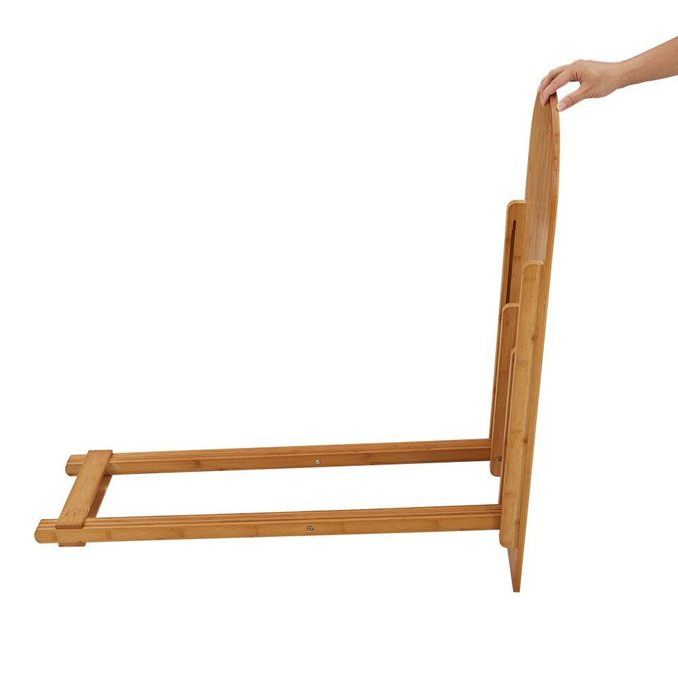 image 1 of Living and Home Foldable Small Wooden End Table 98 W x 38.5 D x 76.3 Hcm Brown