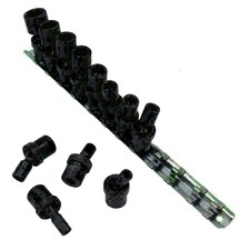 Swivel Wobble Metric Shallow Impact Sockets 1/4in Drive 5 - 15mm 12pc 6 Sided