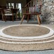 image 2 of KHIDAKEE Round Border Beige Rug with Hand Woven - Jute - L120 x W120 - Natural Brown