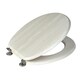image 1 of Showerdrape Oxford White Oak Wooden Toilet Seat