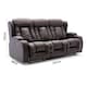 image 6 of Caesar 3 Seater Manual High Back Bonded Leather Recliner Sofa (Brown)