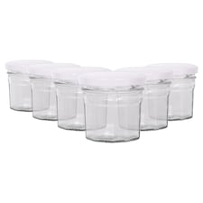 Argon Tableware Glass Jam Jars with Lids - 110ml - Pack of 6