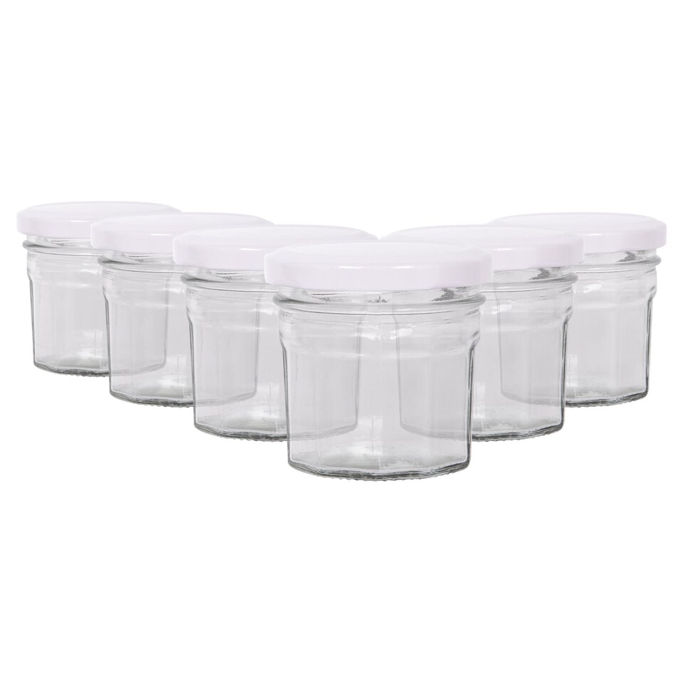 image 1 of Argon Tableware Glass Jam Jars with Lids - 110ml - Pack of 6