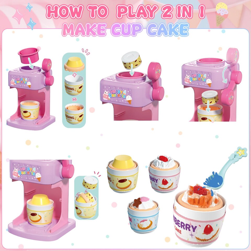 image 1 of 2-in-1 Color Changing Dessert Maker Playset
