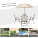 image 7 of Outsunny 6 Piece Garden Dining Set with Umbrella, Patio Sets with Parasol with 4 Folding Dining Chairs & Round Tempered Glass Table, Beige
