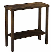 URBNLIVING 2 Tier Wooden Console Table Narrow Hallway Storage Unit | Multi | Rustic Brown | 1