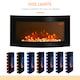 image 7 of HOMCOM Led Wall Mounted Fireplace Curved Glass Electric Fire Place Fire Place 7 Colour Side Lights Slimline, 10002000W, 89.2cm  48cm