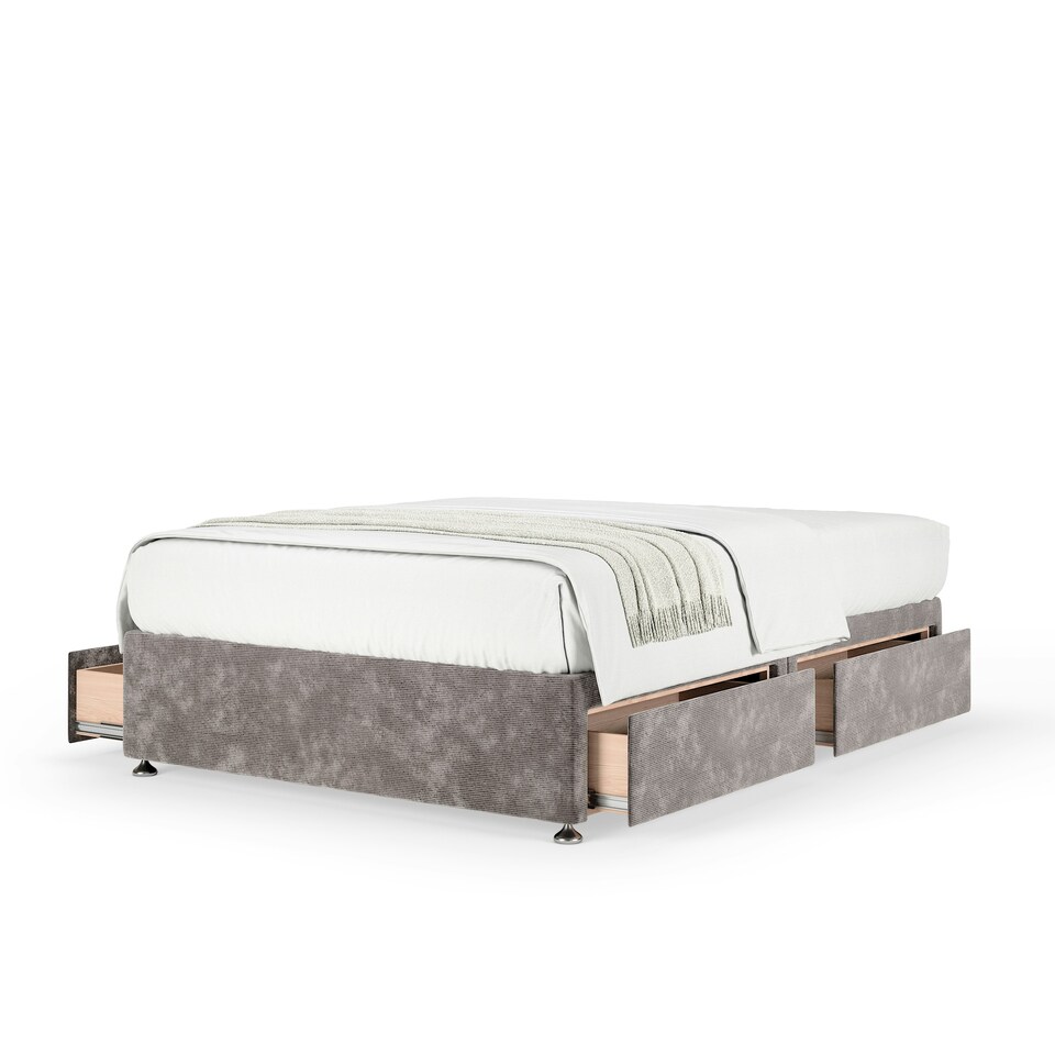image 1 of Ortho Classic Orthopaedic Silver Chenille 4 Drawer Divan Set King Size