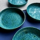 image 3 of Curateology LoHo Set of 4 Stoneware Pasta Bowls 21.5cm - Reactive Glaze Forest Green