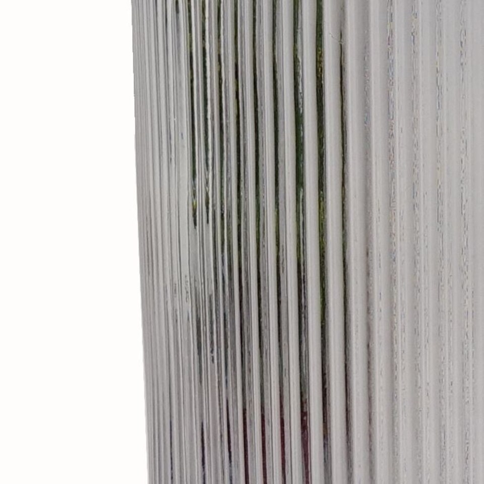 image 1 of 31cm Clear Ridged Glass Vase | White | 31