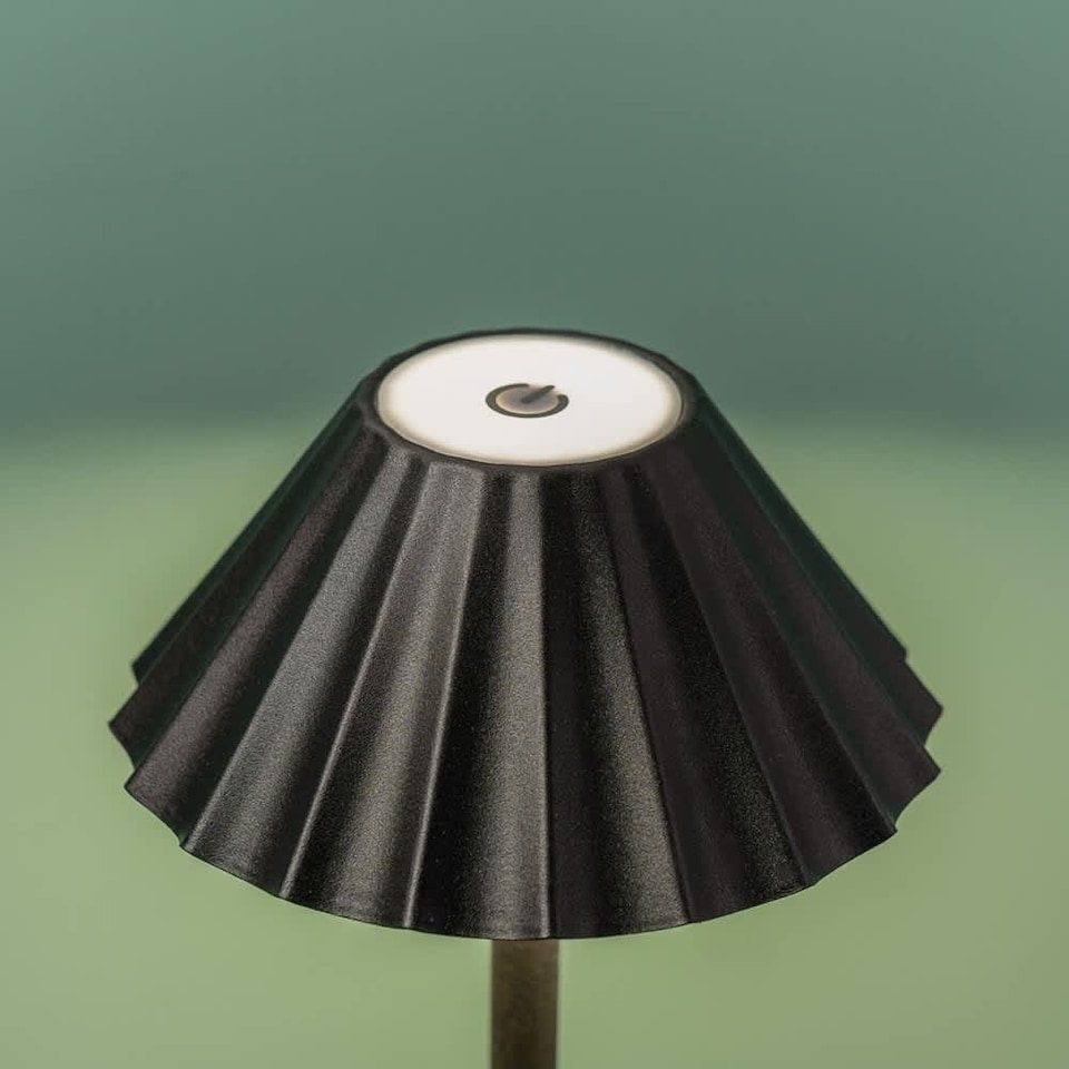 image 1 of ValueLights Avery Black Rechargeable Table Lamp & Integrated Bulb | Black