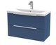 image 1 of Balterley Fluted Wall Hung 2 Drawer Vanity Basin Unit with Ceramic Basin | Blue | Satin Blue