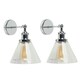 image 4 of ValueLights Lloyd Pair of Silver Indoor Wall Lantern