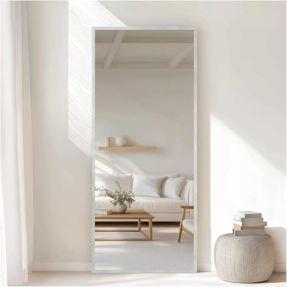 image 1 of Nielsen Star Aluminium Wall Mirror - Brushed Finish - Silver - 70cm x 170cm