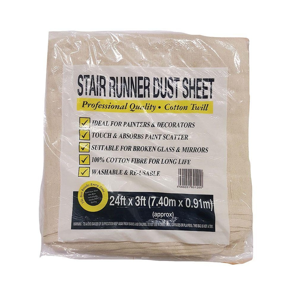 Cotton Twill Stair Runner Dust Sheet 24 x 3' | Multi | One Colour | One Size | 1
