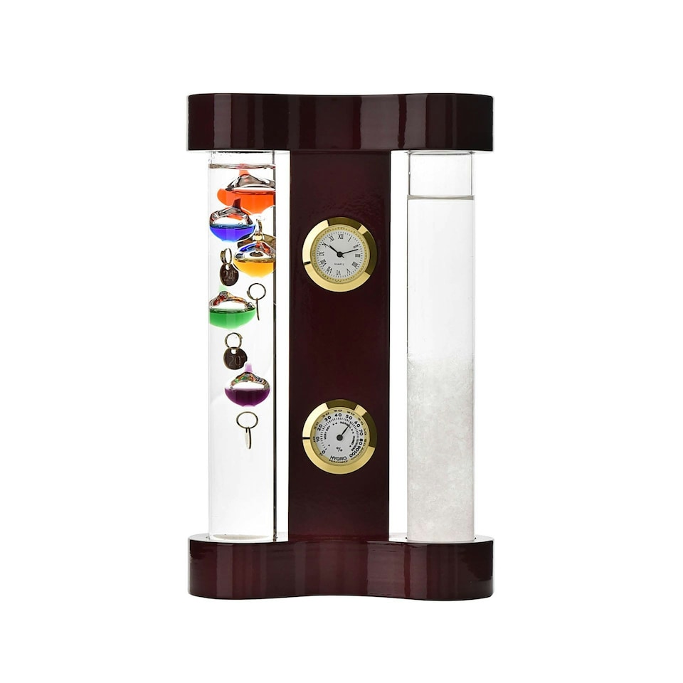 image 1 of Galileo Thermometer & Storm Glass -18cm Multi Col 5 bulb