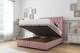 image 2 of Sloomy Montana Pink Plush Ottoman Bed With Mattress With 54" Floor Standing Headboard 3' Single
