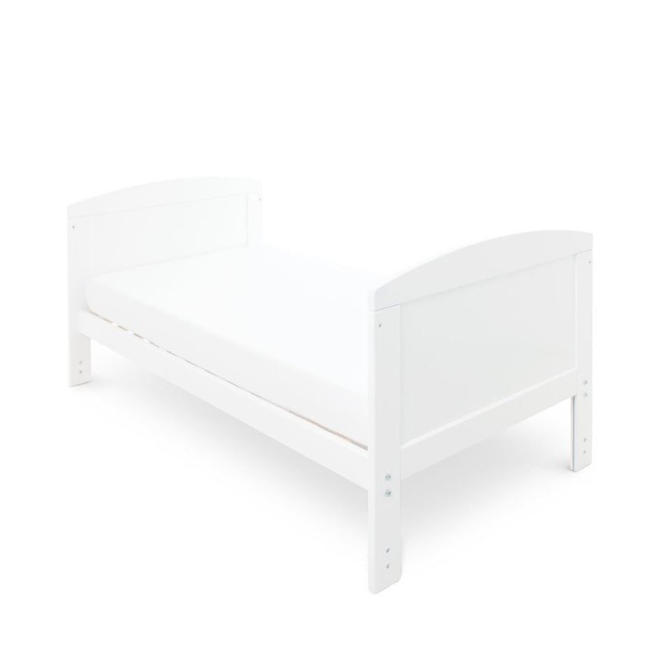 image 1 of Coleby Classic Cot Bed & All Seasons Premium Pocket Sprung Mattress - Convertible Cot, Birth to 4 Years, Adjustable Base & Teething Rails (White)