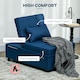 image 3 of HOMCOM Folding Sofa Bed Adjustable Single Sleeper w/ Pillow Side Pocket, Blue