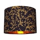 image 2 of Modern Black Cotton Fabric 12 Inch Lamp Shade with Gold Foil Floral Decoration | Black