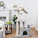 image 6 of PawHut Cat Tree Tower with Sisal Scratching Post Condo 114cm Light Grey
