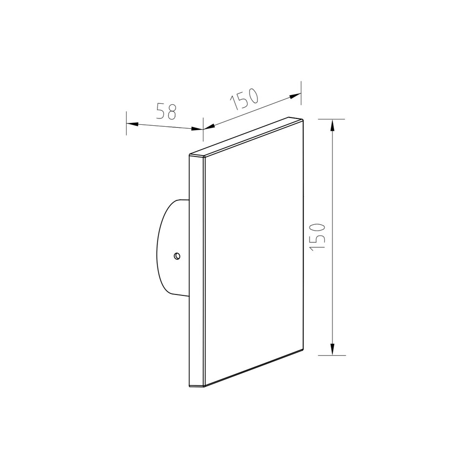 image 1 of CGC BAILEY Black Square LED Wall Light 8W 4000K 700lm IP65 Back-Lit Halo Polycarbonate