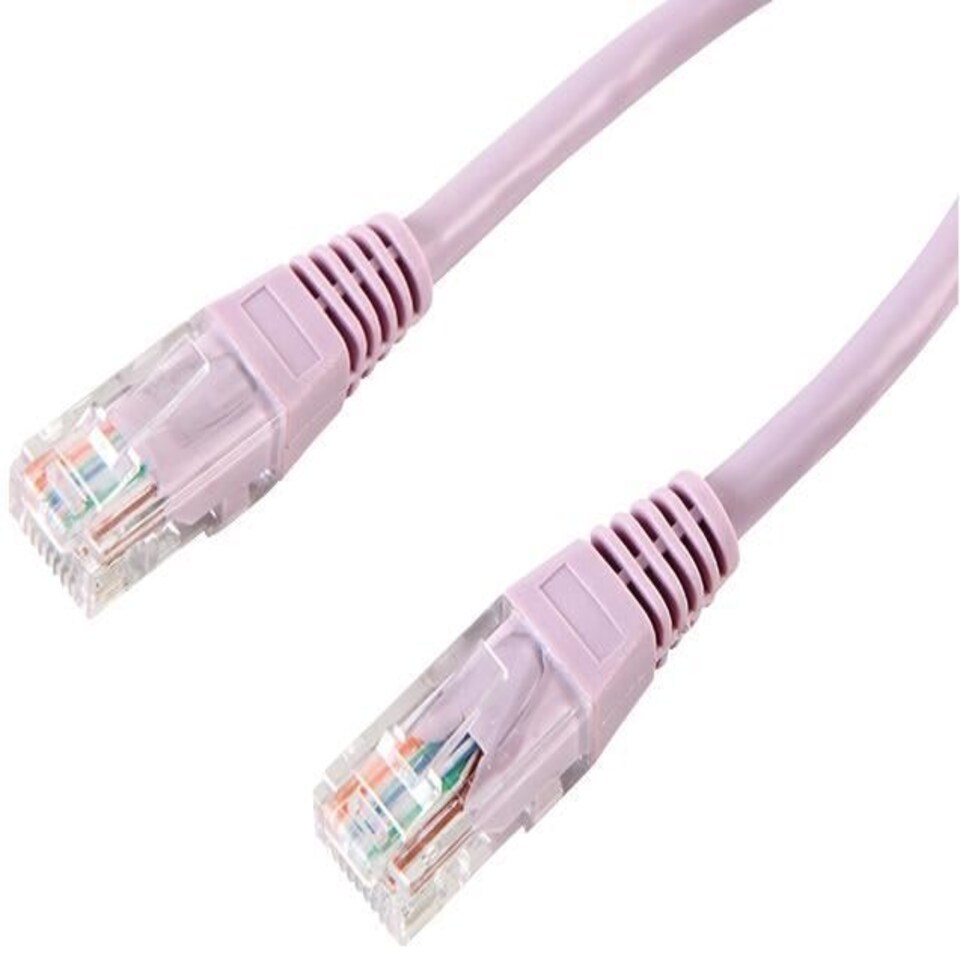 PRO SIGNAL - RJ45 Male to Male Cat5e UTP Ethernet Patch Lead, 0.2m Violet